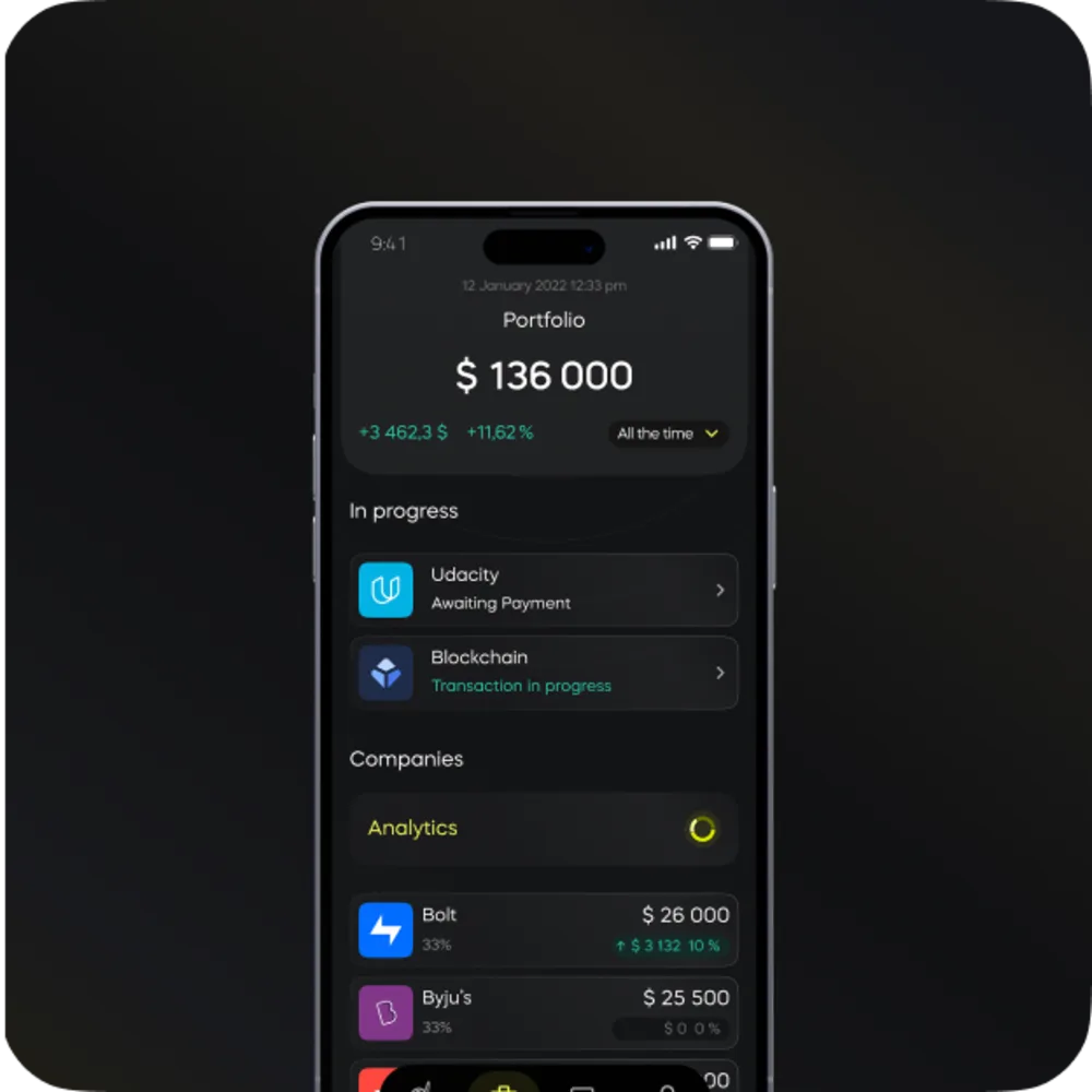 Мобильное приложение Axevil для pre-IPO инвестиций